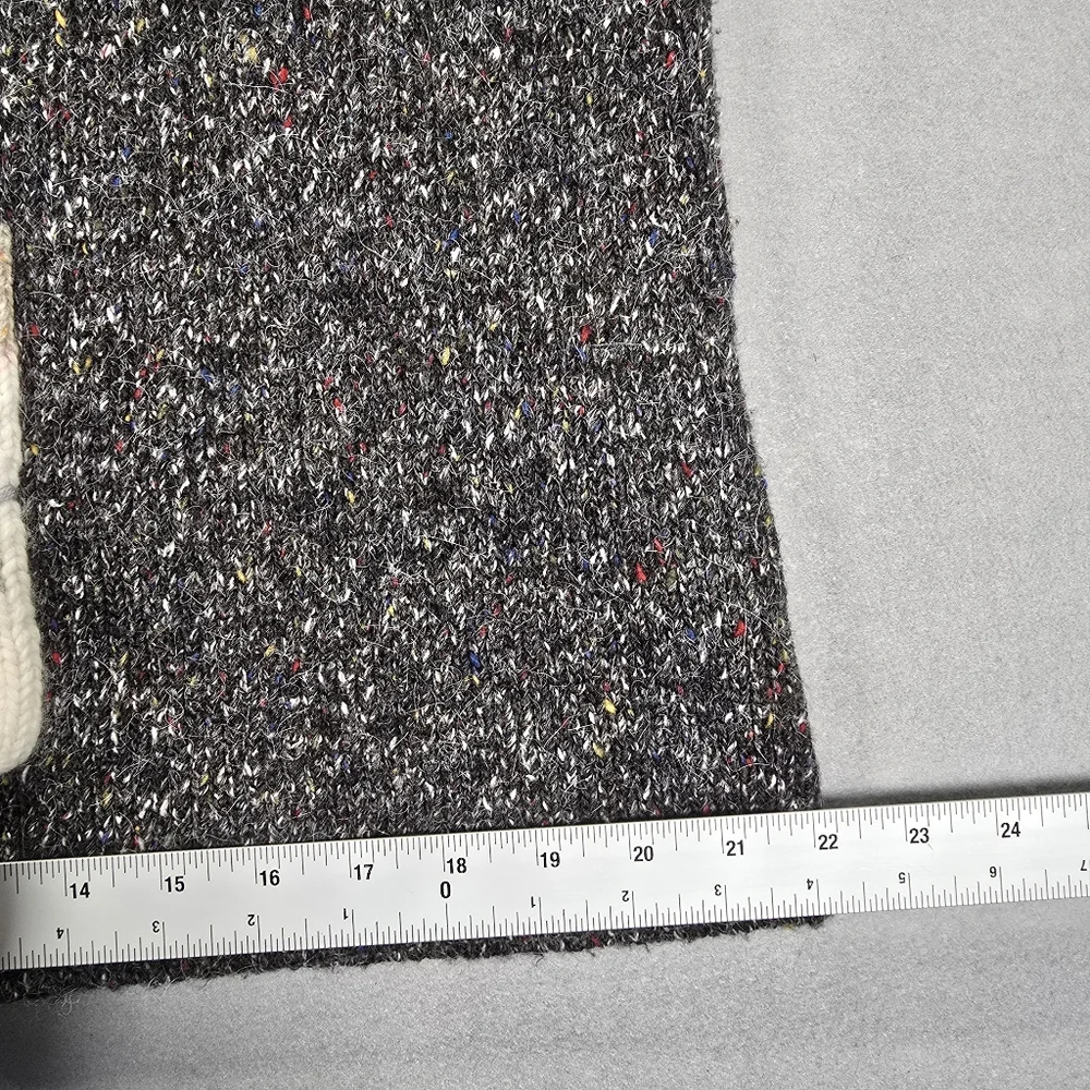 Northern Isles Sweater Women XL Gray Bulk Tweed Wool Blend Patch - Picture 6 of 13